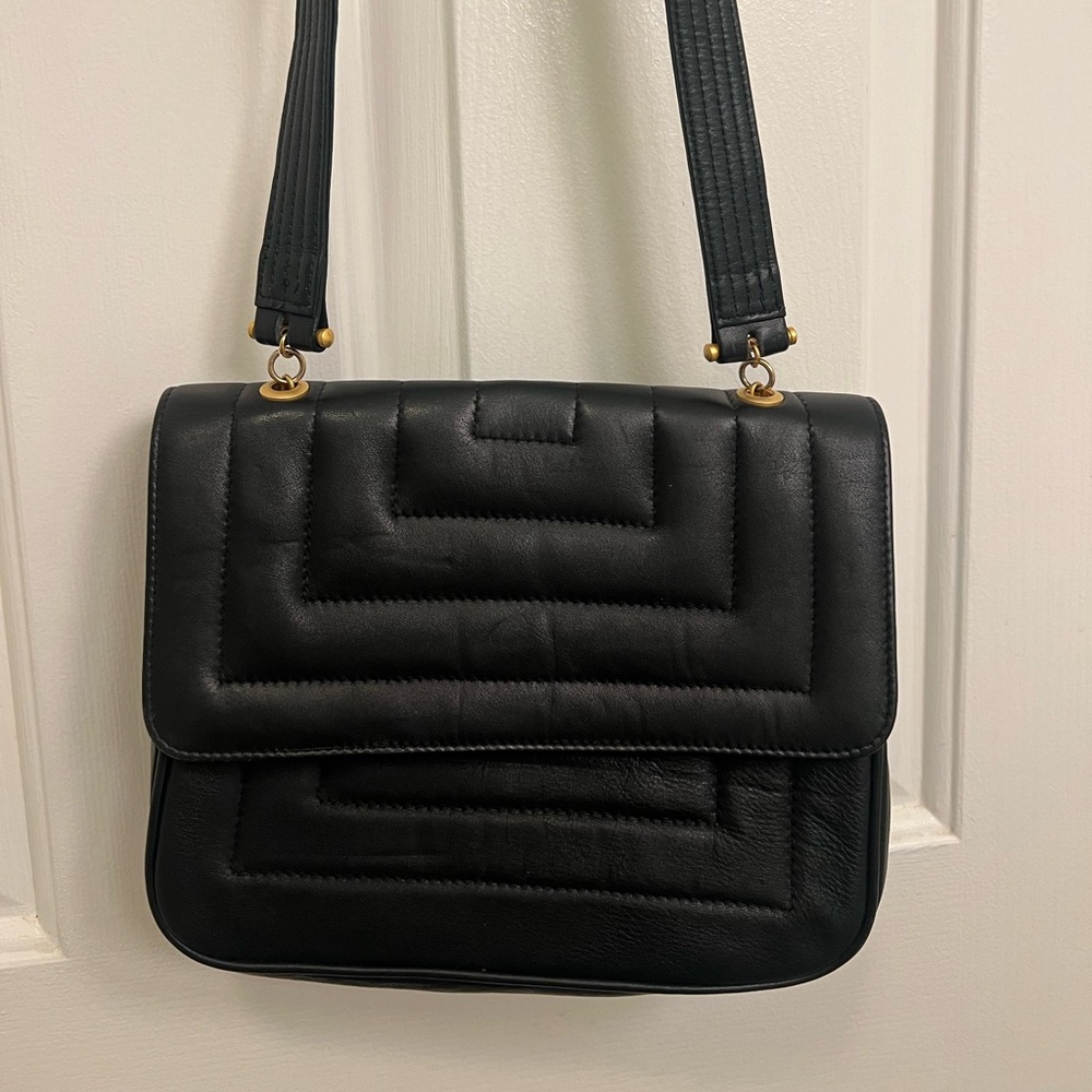 Buttery soft leather purse - black shoulder bag